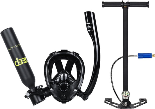 0.5L Scuba Diving Tank with Full Face Snorkel Mask
